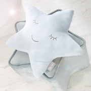 Cuddly pillow star 'Roba Style', light blue/sky, fluffy decorative pillow for baby and children's rooms