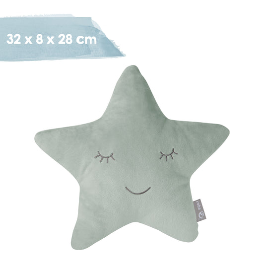 Cuddle Cushion Star 'roba Style' Frosty Green, Plush Decorative Cushion for Baby & Children's Room
