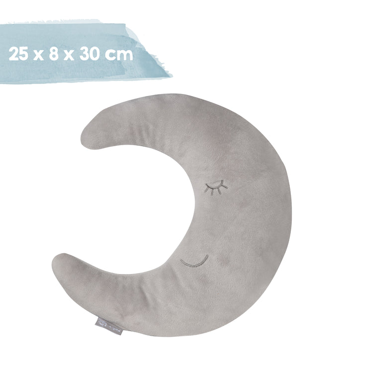 Neck Pillow in Moon Shape 'roba Style' - Soft Decorative Cushion - Silver Grey