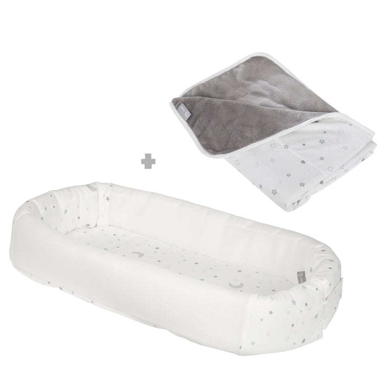 Bundle 'Sternenzauber' enthält 2-seitig genähte Jerseydecke & Babylounge mit Sternenmuster