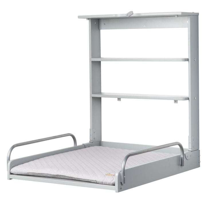 Wall-mounted changing table + Mat 'roba Style grey' - Foldable & space-saving - Grey