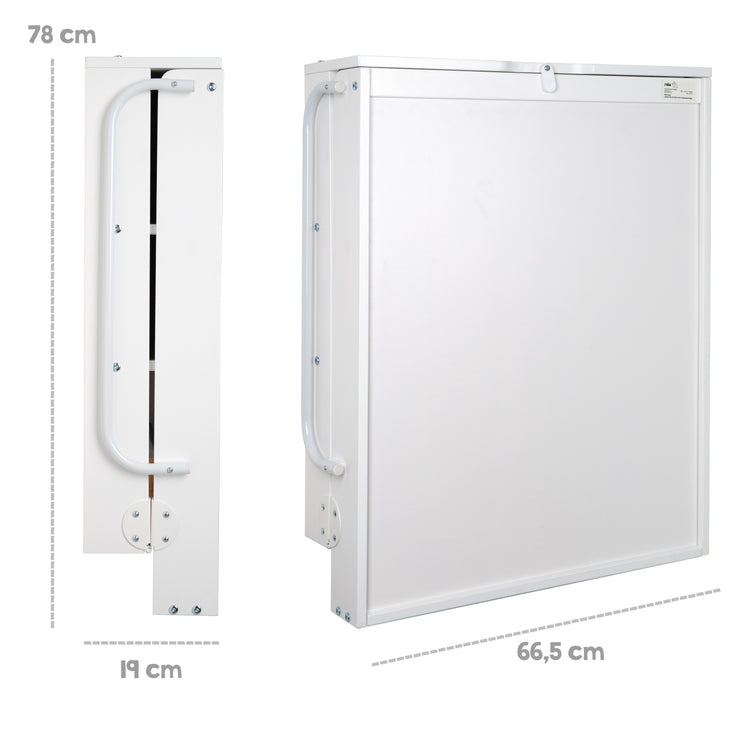 Étagère de pellicule mural blanc + tampon à langer 'Roba Style Gray' - pliable et espace -sage