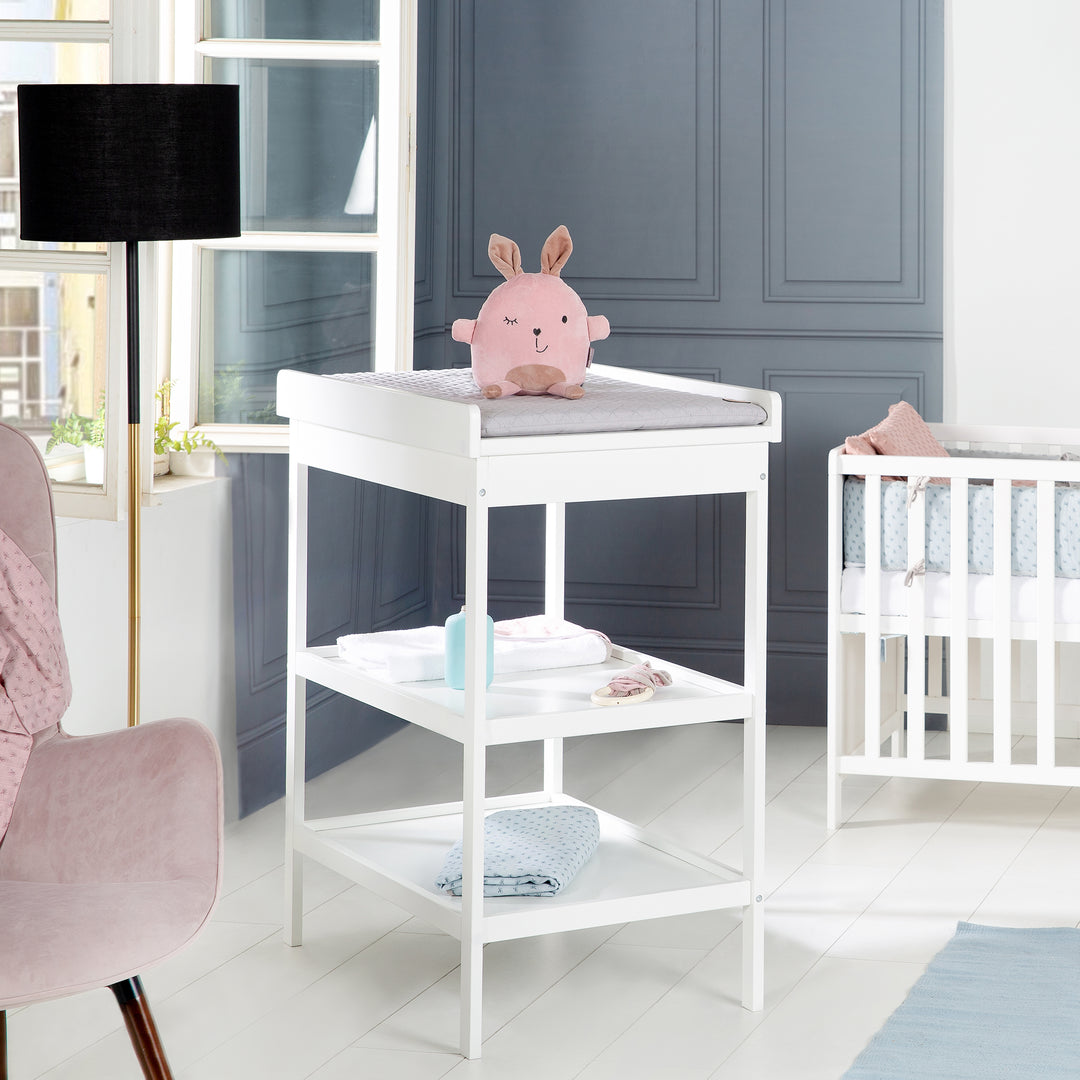 Cameretta per bambini 'roba Style' incl. Fasciatoio e letto laterale, con rete a doghe, 60 x 120 cm, bianco