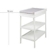 Estante cambiante, lacado blanco, incluido el cojín de envoltura 'roba style grey', ahorro de espacio, altura 93.5cm