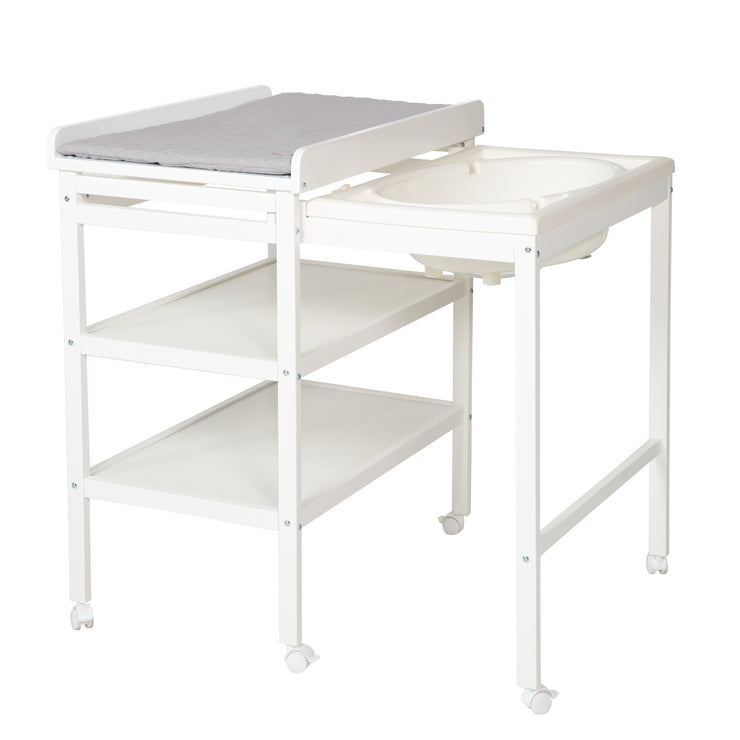 Bade wrap combination 'Baby Pool' White including changing pad 'Roba Style', pull-out tub