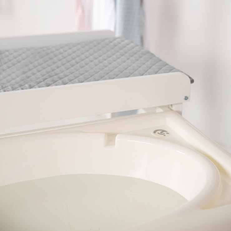 roba Table à Langer avec Baignoire 2en1 Baby Pool + Matelas Imperméable sur  Plan à Langer Pivotant + 2 Compartiments - Bain Bébé dès la Naissance 