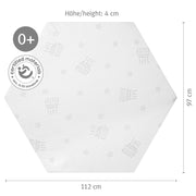 Playpen mattress 'safe asleep®', air for hexagonal play yards, 112 x 97 cm, for art. 0232, 202032, 202500