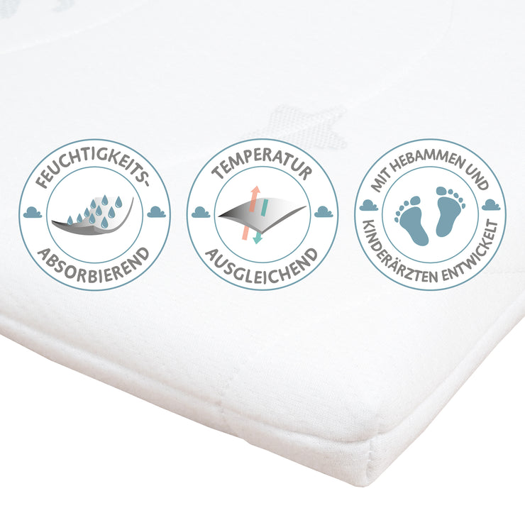 Wiegenmatratze 'safe asleep®', AIR BALANCE PLUS, 40 x 90 x 5,5 cm, für optimales Schlafklima