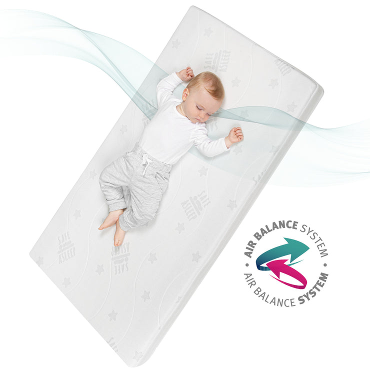 Matelas de lit pour bébé 'Safe Sleeple®', banc d'air plus, 70 x 140 x 9 cm, pour un climat de sommeil optimal