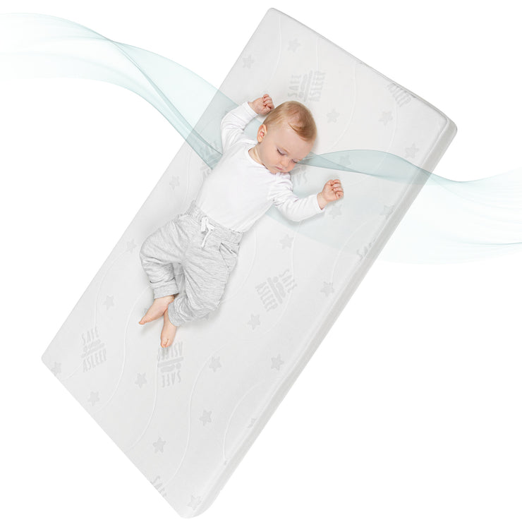 Matelas de lit pour bébé 'Safe Sleeple®', banc d'air plus, 70 x 140 x 9 cm, pour un climat de sommeil optimal