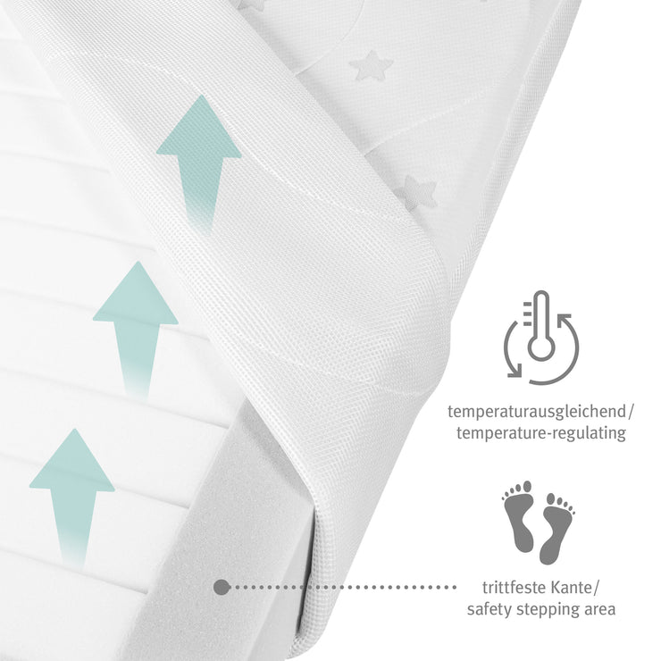 Matelas de lit pour bébé 'Safe Sleeple®', banc d'air plus, 70 x 140 x 9 cm, pour un climat de sommeil optimal