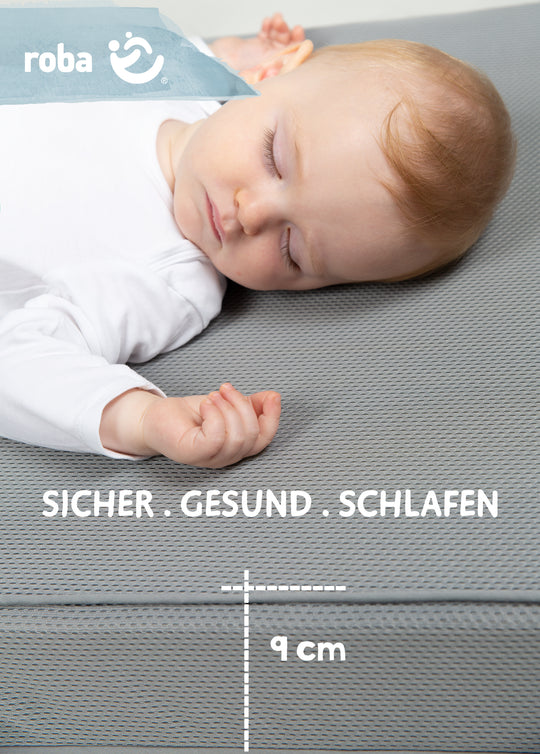Matelas pour lit bébé 'safe asleep®' - 60 x 120 cm - AIR BALANCE PREMIUM - Épaisseur 9 cm - Gris