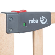 Türschutzgitter 'Safety Up', Schutzgitter mit Ampelfunktion, Buche massiv, 70 - 118,5 cm