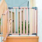 Grilla de protección de escaleras 'Safety Up', rejilla protectora con función de semáforo, Beech Solid, 93.5 - 120.5 cm