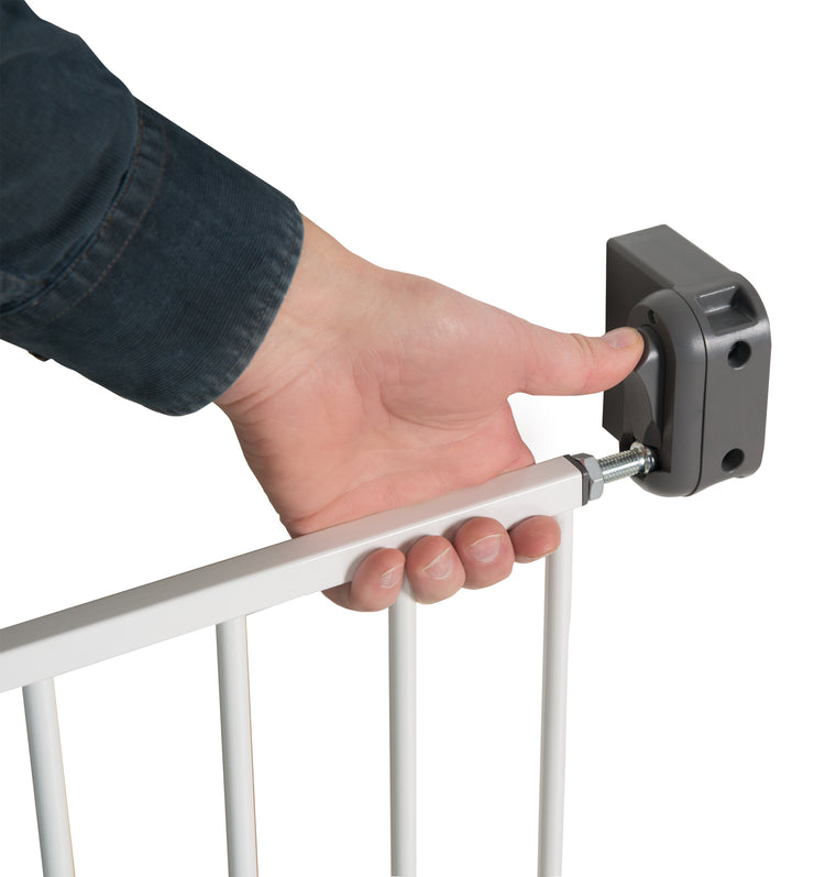 Türschutzgitter 'Easy Step', Metall Schutzgitter weiß, extra hoch, variable Breite 60 - 97 cm