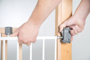 Türschutzgitter 'Easy Step', Metall Schutzgitter weiß, extra hoch, variable Breite 60 - 97 cm