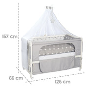 Room Bed 'Little Stars', 60 x 120 cm, Beistellbett zum Elternbett mit kompletter Ausstattung