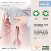 Organic Gift Set 'Lil Planet' Pink/mauve, Towel, Washcloth, Cuddly Cloth & Blanket, GOTS