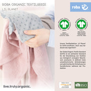 Set de regalo orgánico 'Lil Planet' rosa / malva, ropa de cama orgánica, sábanas elásticas y manta, GOTS