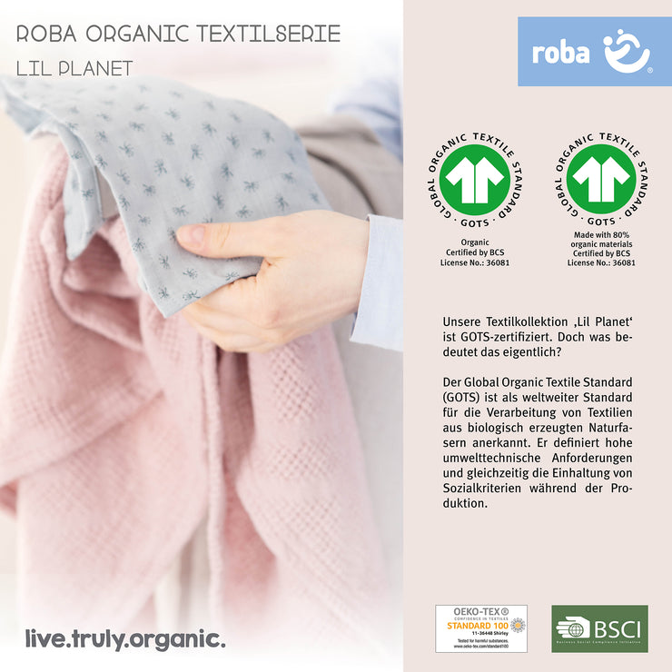 Organic Gift Set 'Lil Planet' Silver Grey, Towel, Washcloth, Cuddly Cloth & Blanket, GOTS