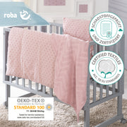 Ensemble cadeau biologique «Lil Planet» Rosa / Mauve, lin biologique, feuille de portée et plafond, got