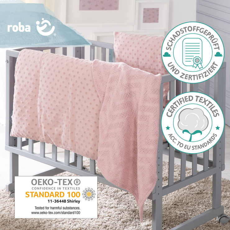 Ensemble cadeau biologique «Lil Planet» Rosa / Mauve, lin biologique, feuille de portée et plafond, got
