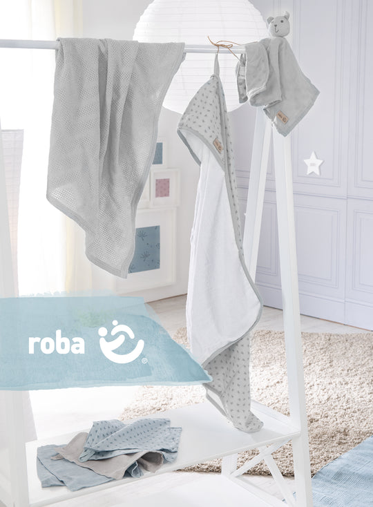 Set regalo biologico 'Lil Planet' grigio argento, Asciugamano, Panno, Panno Coccolone & Coperta, GOTS