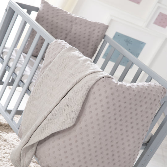 Organic Geschenkset 'Lil Planet' silbergrau, Bio-Bettwäsche, -Spannbettlaken & -Babydecke, GOTS