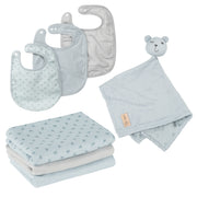 Ensemble de cadeaux biologiques bébé essentiels «Lil Planet» bleu clair / ciel, coton biologique, got, durable