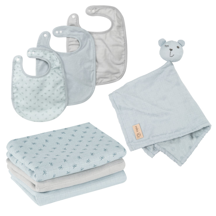 Organic gift set Baby Essentials 'Lil Planet' light blue / sky, organic cotton, GOTS, sustainable