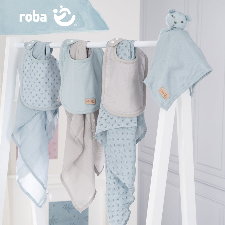 Ensemble de cadeaux biologiques bébé essentiels «Lil Planet» bleu clair / ciel, coton biologique, got, durable
