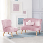 Pacchetto "Lil Sofa" contiene divano per bambini, sedia per bambini, cuscino decorativo a nuvola color rosa/malva