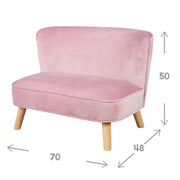 Bundle 'Lil Sofa' enthält Kindersofa, Kinderhocker in Sternenform, Dekokissen Stern rosa/mauve