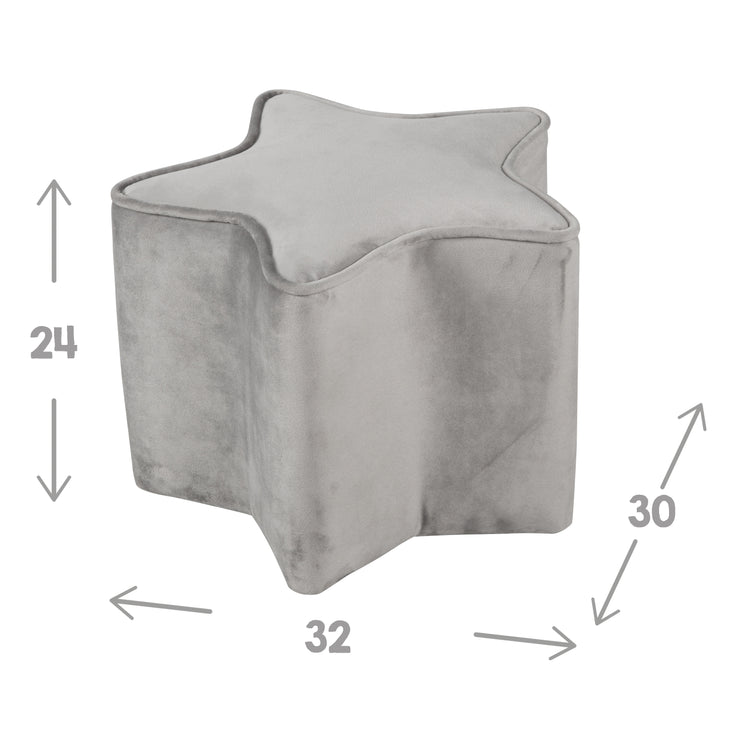 Bundle 'Lil Sofa' inkl. Kindersessel, Sternhocker & Sternenkissen in silbergrau