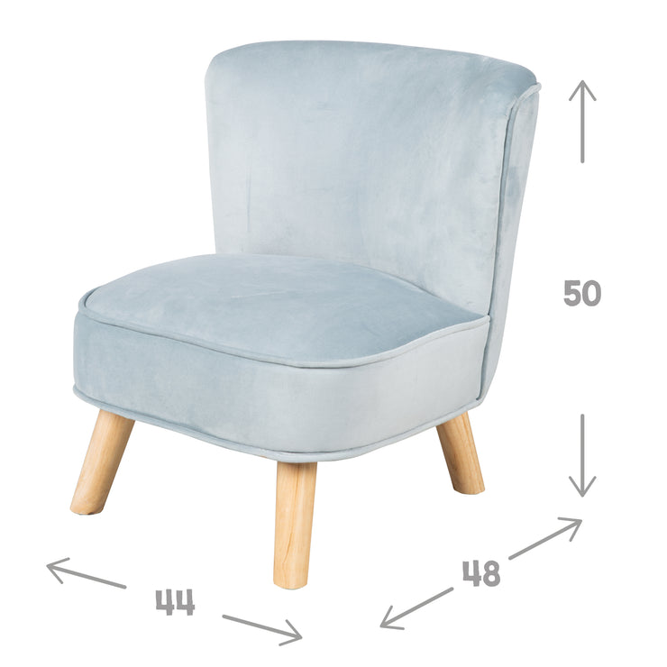 Bundle 'lil canapa' contient le canapé pour enfants, le fauteuil pour enfants et le nuage d'oreiller décoratif en bleu clair / ciel