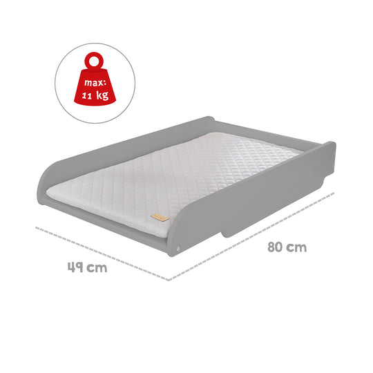 Changing Tray Taupe Including Changing Mat 'roba Style', for Placement on Baby & Children's Beds