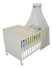  Changing table top incl. mat 'Vichy beige', for putting on baby beds & cots, white