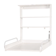 Étagère à langer murale, pliable, blanc, incl. matelas à langer "Dschungelbaby"