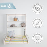 Estante cambiador de pared, cambiador plegable, blanco con cambiador 'Dschungelbaby'