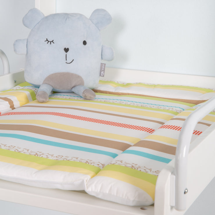 Wandwickelregal, klappbares Wickelregal, weiß inkl. Wickelunterlage 'Dschungelbaby'