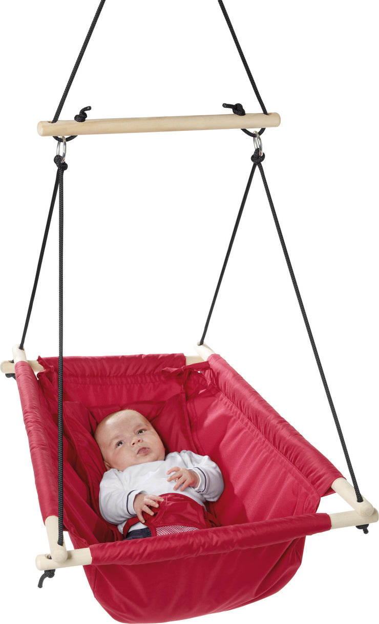 Hanging seat 'red', adjustable from swing lounger to swing seat, from birth to approx. 6 years / 30kg