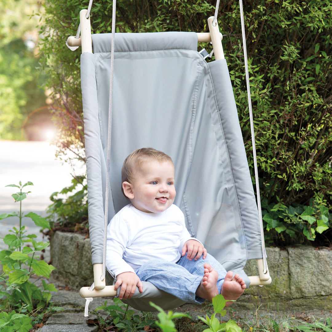 Siège suspendu - Transformable en balançoire ou en fauteuil à bascule - Gris / Taupe