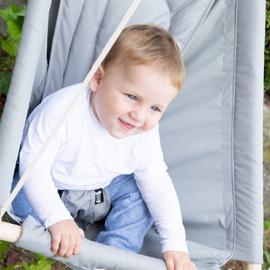 Siège suspendu - Transformable en balançoire ou en fauteuil à bascule - Gris / Taupe