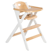 High sedia pieghevole "piegatura smart" - spazio -detta e pieghevole, seggiolone per bambini e bambini, natura legna/bianca