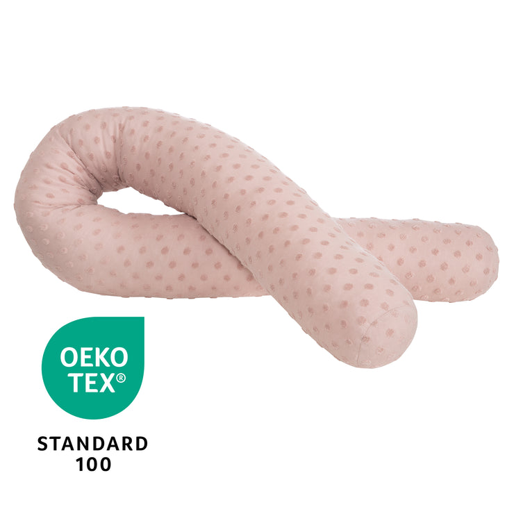 Organic bed snake 'Lil Planet', organic cotton, 170 cm long, Ø 12 cm, pink