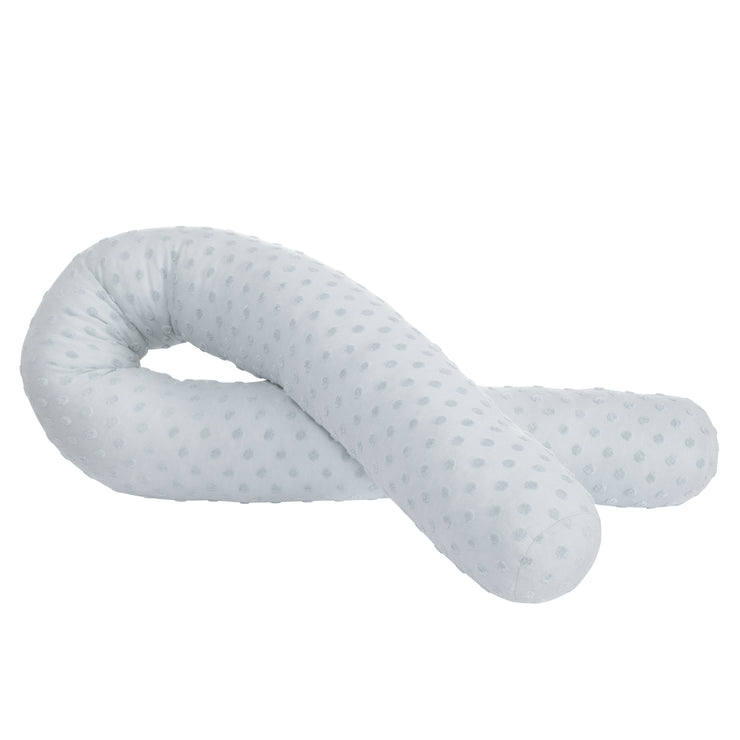 Snake de cama orgánica 'Lil Planet', algodón orgánico, 170 cm de largo, Ø 12 cm, azul claro