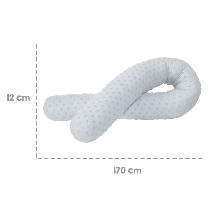 Snake de cama orgánica 'Lil Planet', algodón orgánico, 170 cm de largo, Ø 12 cm, azul claro