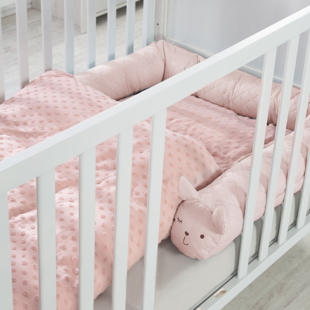 Letto serpente 'roba Style', bordo lettino con faccia di coniglio 'Lily', rosa, 170 cm