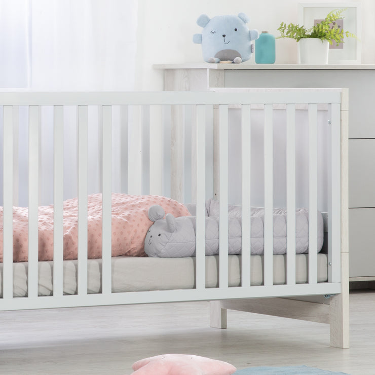 Bed Snake 'Roba Style', Babe Bond Borde avec un visage d'ours «Sammy», gris, 170 cm