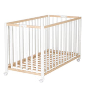 Letto pieghevole 'pieghevole', 60 x 120 cm, libro organico/bianco, regolabile a doppia altezza, compresi i rulli